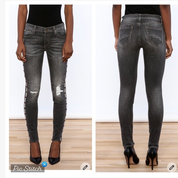 Driftwood Marilyn Embroidered Washed Black Jeans - Picture 1 of 8